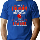 Fire Alarm Installer Systems Technician House Detector T-Shirt - Blue