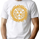 Fire Atomic T-Shirt - Retro Graphic Tee for Men & Women - White