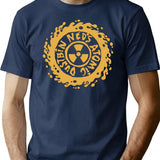 Fire Atomic T-Shirt - Retro Graphic Tee for Men & Women - Navy