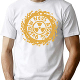 Fire Circle T-Shirt - Retro Graphic Tee for Men & Women - White