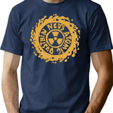 Fire Circle T-Shirt - Retro Graphic Tee for Men & Women - Navy