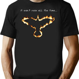 Fire Crow T-Shirt for Men & Women, T-Shirts Graphic Tee - Black