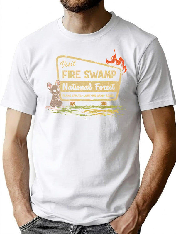 Fire Swamp National Forest T-Shirt for Men & Women, T-Shirts Graphic Tee - White
