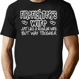 Firefighter's Wife T-Shirt - Retro Graphic Tee for Men & Women - Black