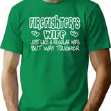 Firefighter's Wife T-Shirt - Retro Graphic Tee for Men & Women - Green