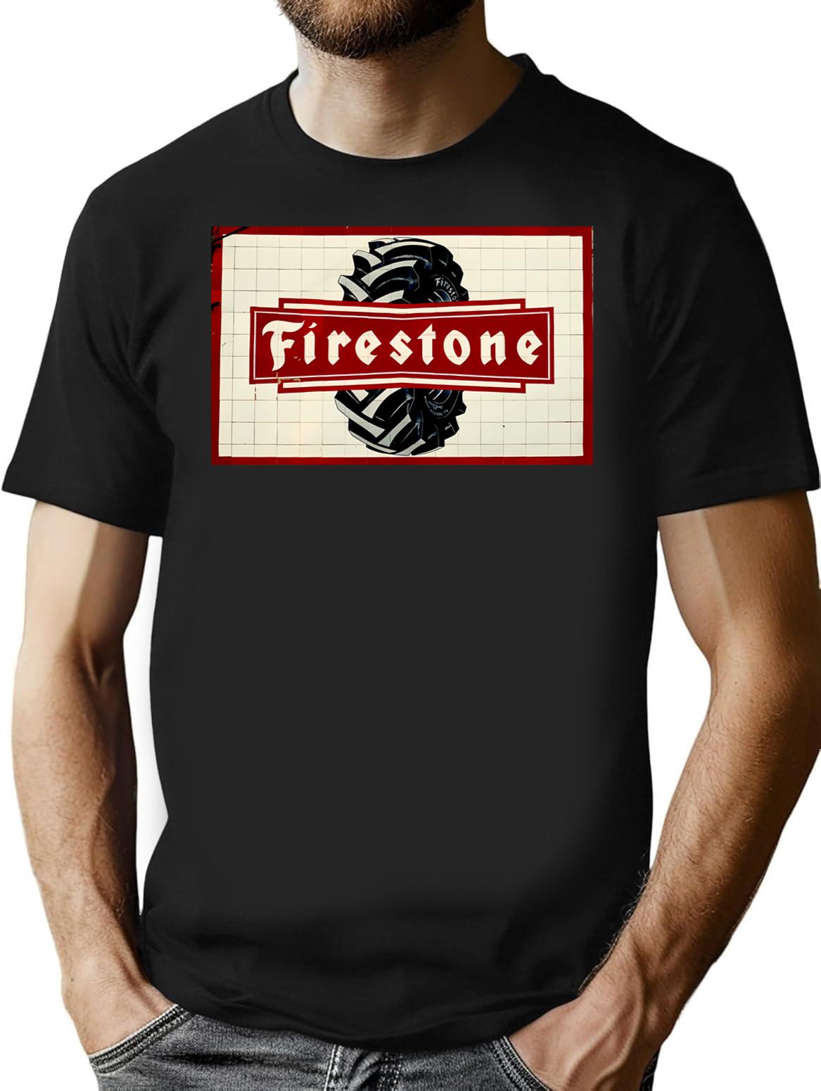 Firestone Tires Vintage Logo Classic T Shirt - Black