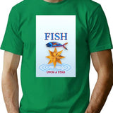 Fish Upon A Star T-Shirt - Retro Graphic Tee for Men & Women - Green
