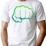 Fist Bump T-Shirt - Retro Graphic Tee for Men & Women - White