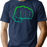 Fist Bump T-Shirt - Retro Graphic Tee for Men & Women - Navy