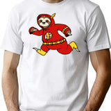 Flash Sloth T-Shirt for Men & Women, T-Shirts Graphic Tee - White