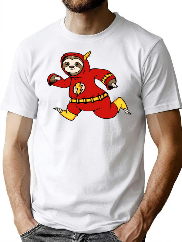 Flash Sloth T-Shirt for Men & Women, T-Shirts Graphic Tee - White