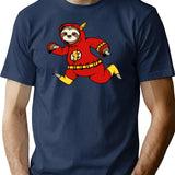 Flash Sloth T-Shirt for Men & Women, T-Shirts Graphic Tee - Navy