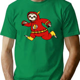 Flash Sloth T-Shirt for Men & Women, T-Shirts Graphic Tee - Green