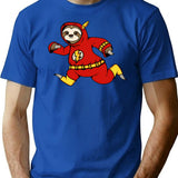 Flash Sloth T-Shirt for Men & Women, T-Shirts Graphic Tee - Blue