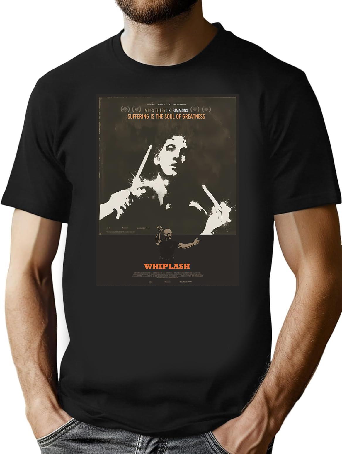 Fletcher Drummer Damien Chazelle Whiplash Minimalist Cute Gift T-Shirt - Black