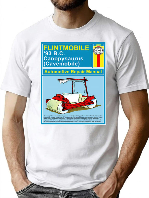 Flintmobile Auto Repair Manual T-Shirt for Men & Women, T-Shirts Graphic Tee - White