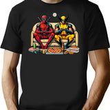 Flippant Ddeadpoolwolverine T-Shirt - Retro Graphic Tee for Men & Women - Black