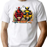 Flippant Ddeadpoolwolverine T-Shirt - Retro Graphic Tee for Men & Women - White
