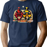 Flippant Ddeadpoolwolverine T-Shirt - Retro Graphic Tee for Men & Women - Navy