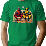 Flippant Ddeadpoolwolverine T-Shirt - Retro Graphic Tee for Men & Women - Green
