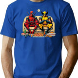 Flippant Ddeadpoolwolverine T-Shirt - Retro Graphic Tee for Men & Women - Blue