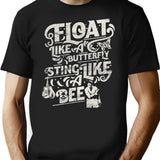 Float Like A Butterfly Sting Like A Bee Vintage T-Shirt for Men & Women, T-Shirts Graphic Tee - Black