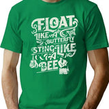 Float Like A Butterfly Sting Like A Bee Vintage T-Shirt for Men & Women, T-Shirts Graphic Tee - Green