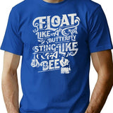 Float Like A Butterfly Sting Like A Bee Vintage T-Shirt for Men & Women, T-Shirts Graphic Tee - Blue