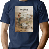Flogging A Dead Horse T-Shirt - Retro Graphic Tee for Men & Women - Navy