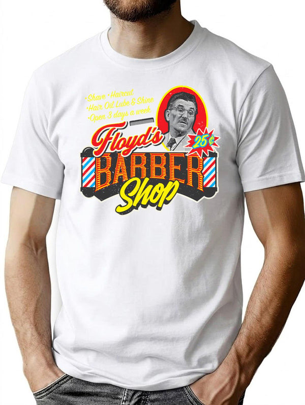 Floyd'S Barbershop T-Shirt for Men & Women, T-Shirts Graphic Tee - White