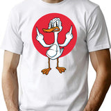 Fluck You Duck T-Shirt - Retro Graphic Tee for Men & Women - White