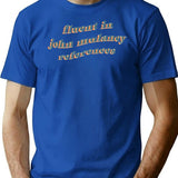 Fluent In John Mulaney References T-Shirt - Retro Graphic Tee for Men & Women - Blue