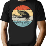 Fly Fishing Angler Vintage Retro Look Gift T-Shirt - Black
