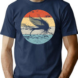 Fly Fishing Angler Vintage Retro Look Gift T-Shirt - Navy