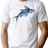 Flying Fish T-Shirt - Retro Graphic Tee for Men & Women - White