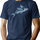 Flying Fish T-Shirt - Retro Graphic Tee for Men & Women - Navy
