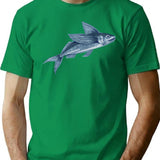 Flying Fish T-Shirt - Retro Graphic Tee for Men & Women - Green