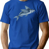 Flying Fish T-Shirt - Retro Graphic Tee for Men & Women - Blue