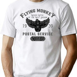 Flying Monkey Postal Service T-Shirt - Retro Graphic Tee for Men & Women - White