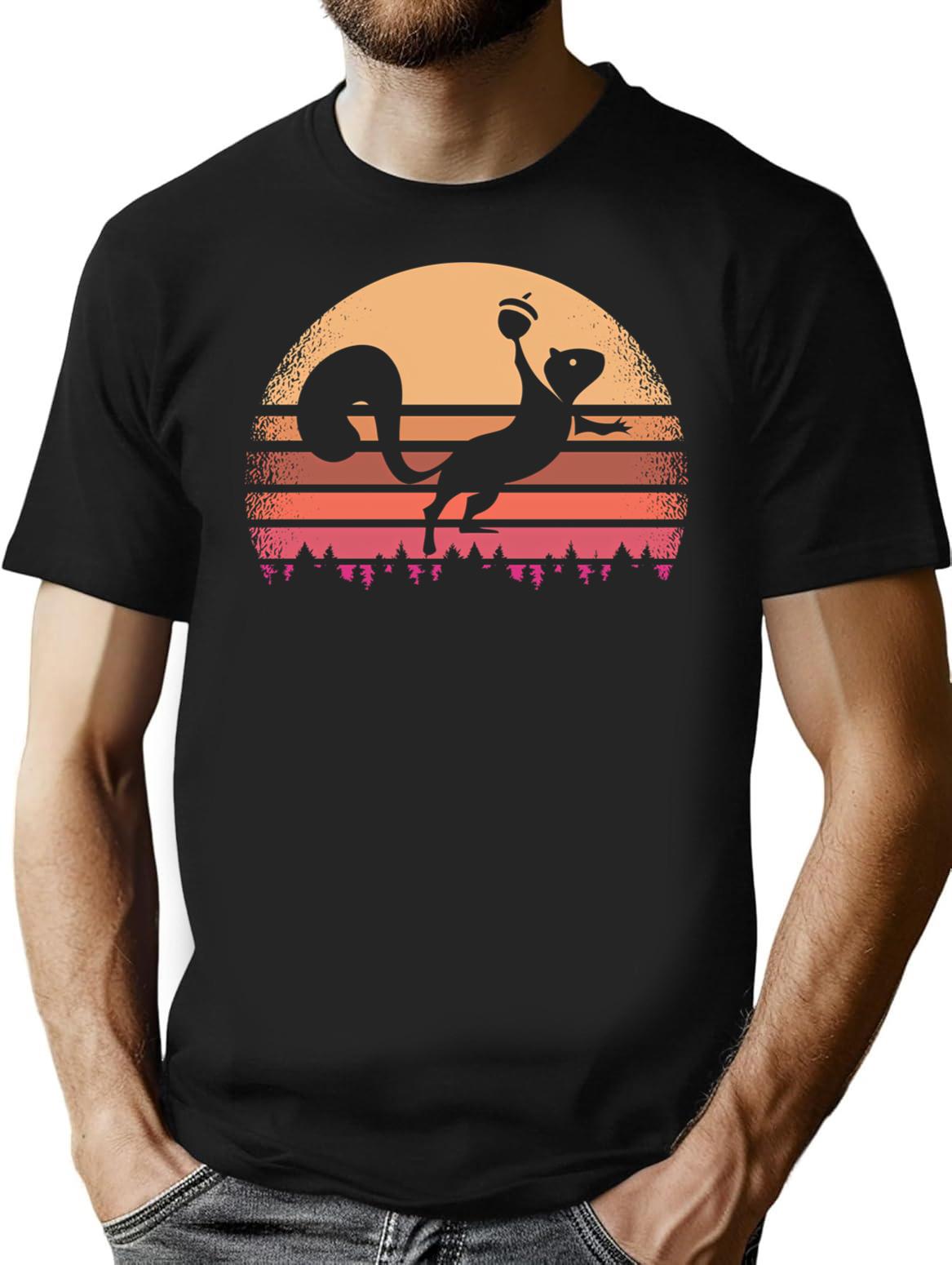 Flying Squirrel T-Shirt - Retro Graphic Tee for Men & Women - Black