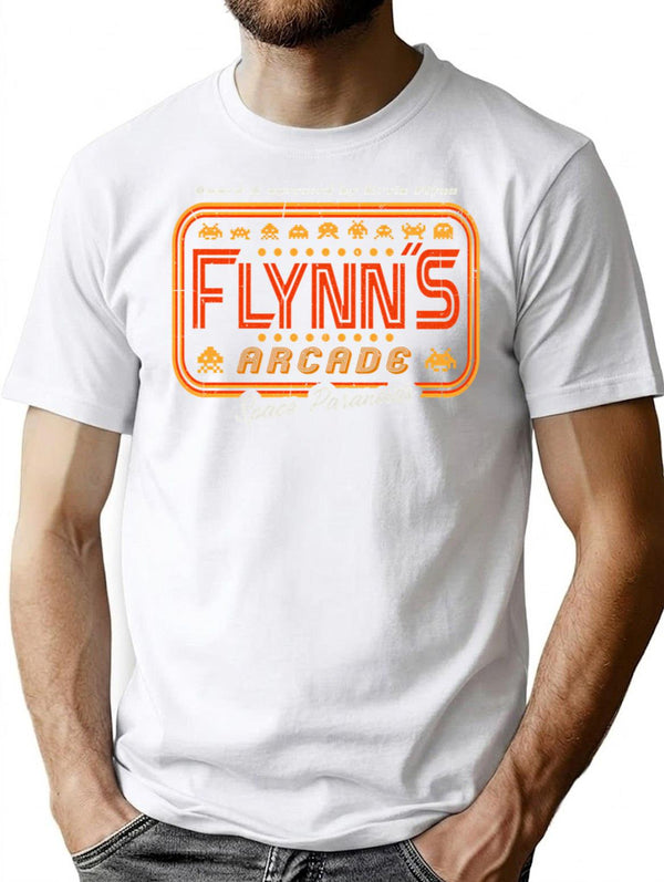 Flynn'S Arcade Sign T-Shirt for Men & Women, T-Shirts Graphic Tee - White