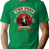 Fonzy Custom Cycle Shop T-Shirt for Men & Women, T-Shirts Graphic Tee - Green