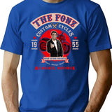 Fonzy Custom Cycle Shop T-Shirt for Men & Women, T-Shirts Graphic Tee - Blue