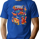 Food Fighters Action Figures Hd T-Shirt - Retro Graphic Tee for Men & Women - Blue