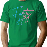 Forty Af Funny 40Th Bday Turning 40 Party 40Th T-Shirt for Men & Women, T-Shirts Graphic Tee - Green