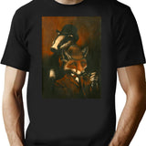 Fox And Badger Holmes And Watson T-Shirt - Black