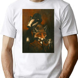 Fox And Badger Holmes And Watson T-Shirt - White