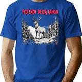 Foxtrots Deltas Tangos Funny Deer Foxtrots Deltas Tango T-Shirt - Blue