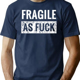 Fragile As Fuck Depression Emotional Emo Girl Sad T-Shirt - Navy