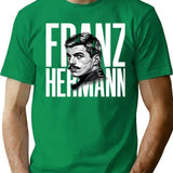 Franz Hermann Portrait - Vintage F1 Driver Black White Art Print T-Shirt - Green